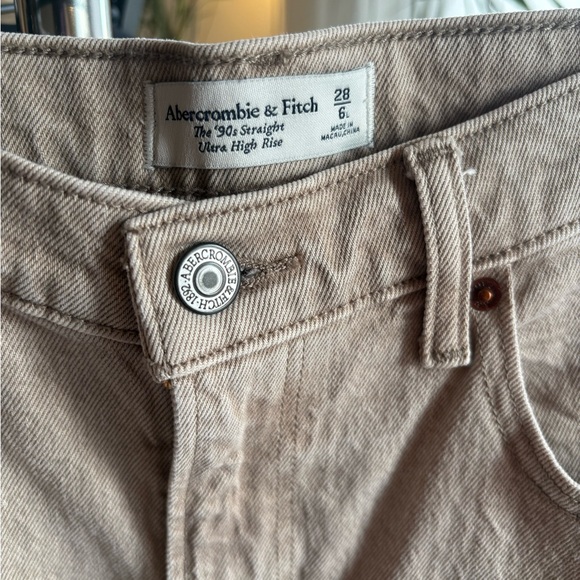 Abercrombie & Fitch Women’s Jeans 28 Beige The 90s Straight Ultra High Rise - Picture 4 of 7